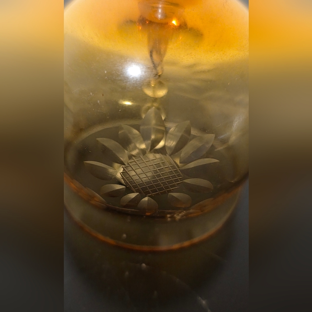 Amber Etched Glass Bell - Picture 4 of 4